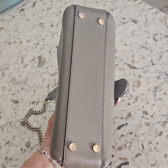 Gucci Taupe Pebbled Leather Shoulder Bag with COA - Picture 3 of 13